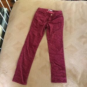 Christopher Blue burgundy/pink floral jeans Size 6